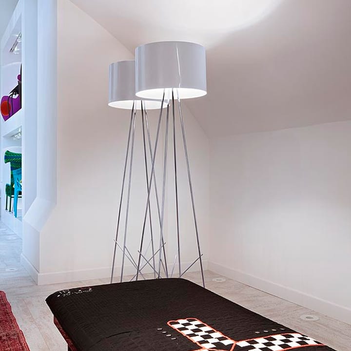 Ray F2 golvlampa, Vit-krom Flos