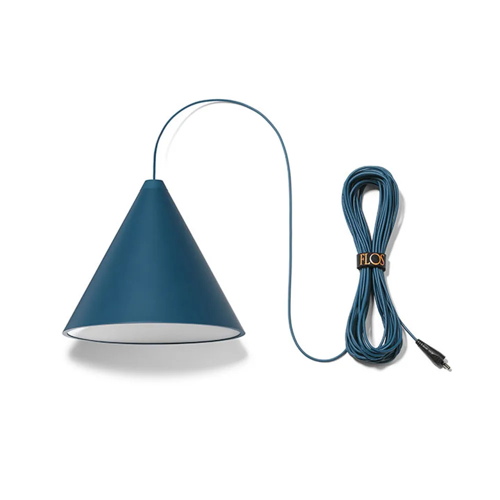 String Light Cone pendel, Blå, 22 m kabel Flos