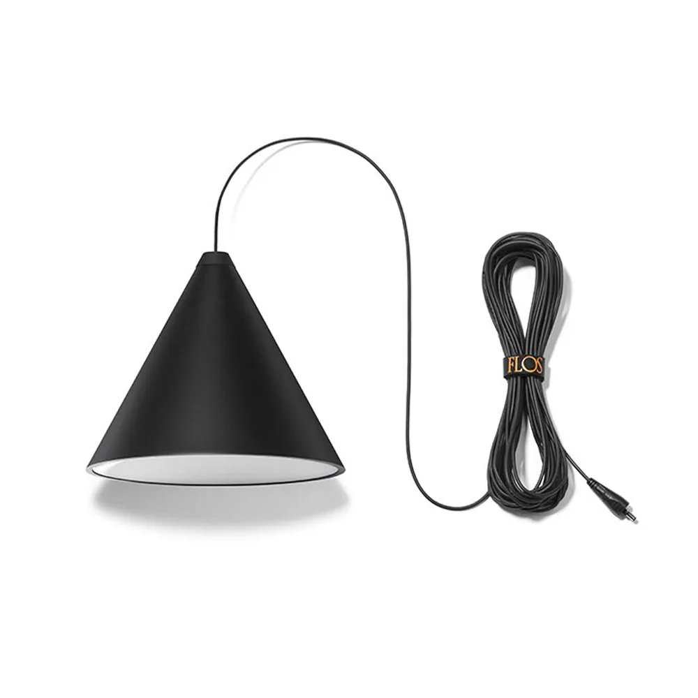 String Light Cone pendel, Svart, 12 m kabel Flos