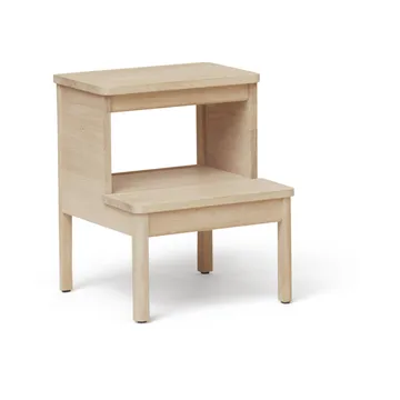 A line rund stegpall - Vit ek, Ø38x47,5 cm - Form & Refine