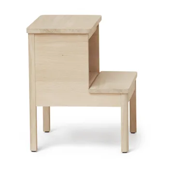 A line rund stegpall - Vit ek, Ø38x47,5 cm - Form & Refine