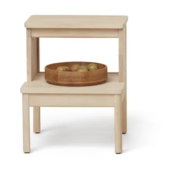 A line rund stegpall - Vit ek, Ø38x47,5 cm - Form & Refine