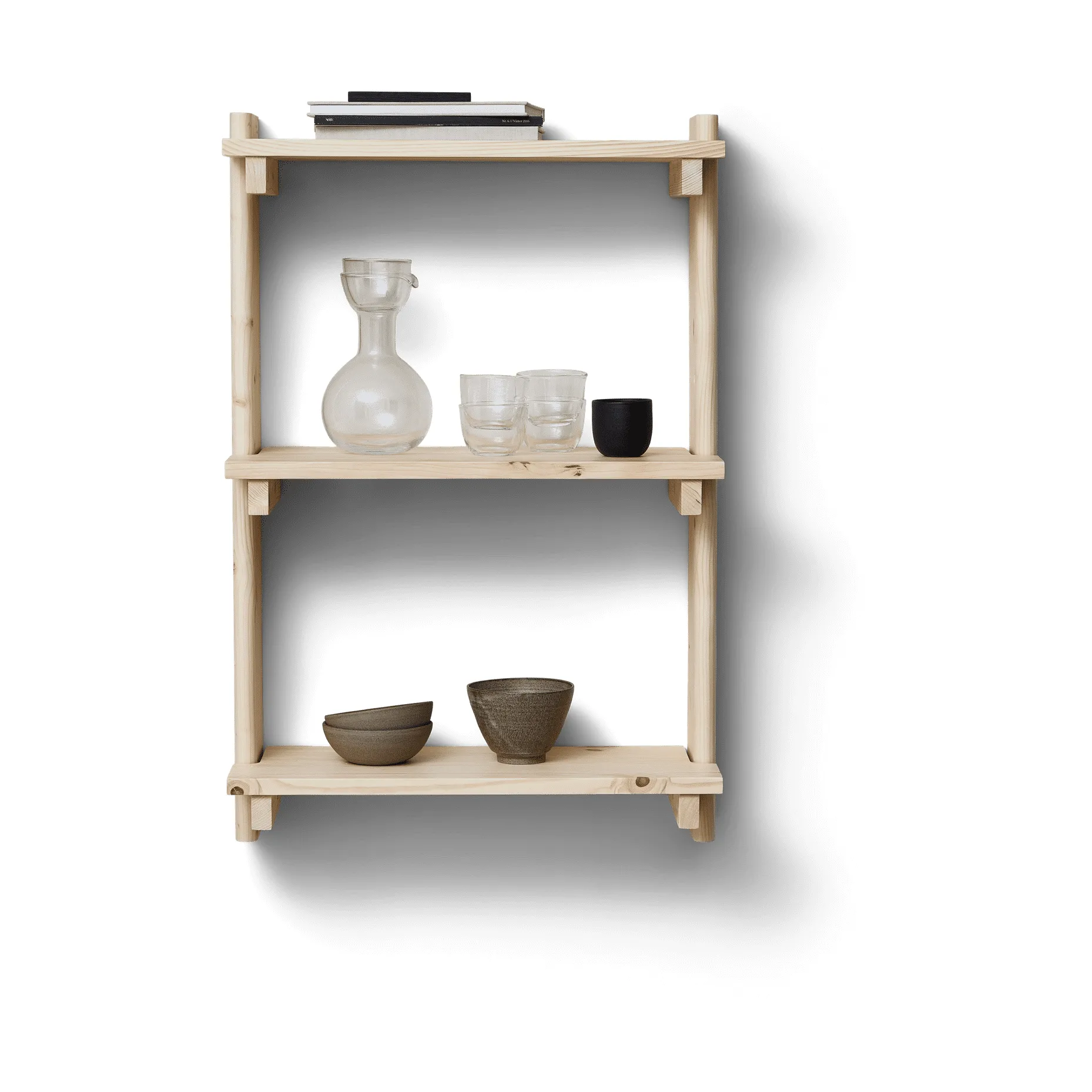 Beam vägghylla 3 hyllor, Furu Form & Refine