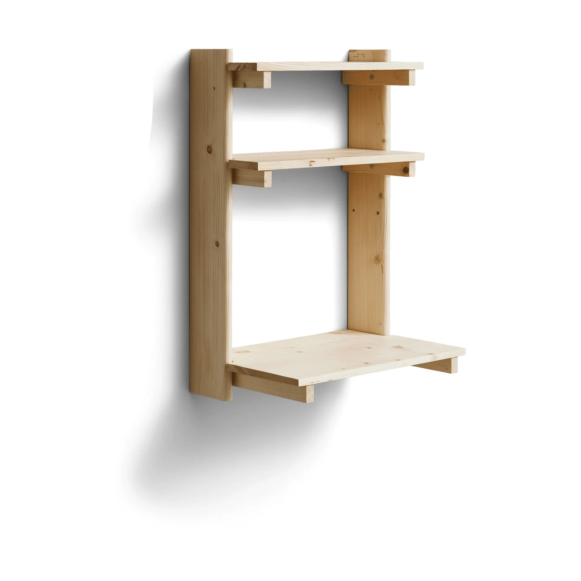 Beam vägghylla med skrivbord, Furu Form & Refine