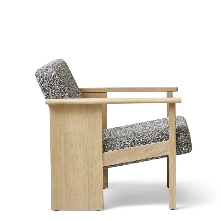 Block loungestol, Vit ek-Zero 0004 Form & Refine