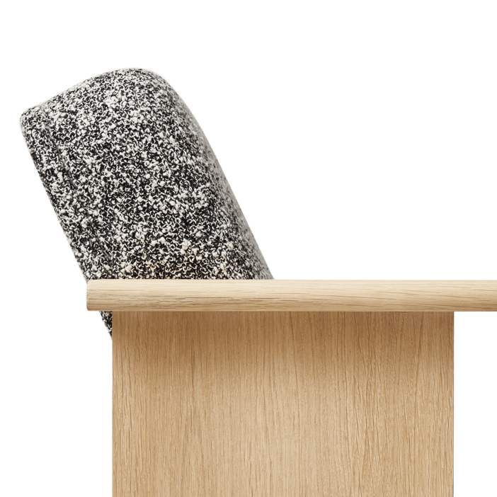 Block loungestol, Vit ek-Zero 0004 Form & Refine