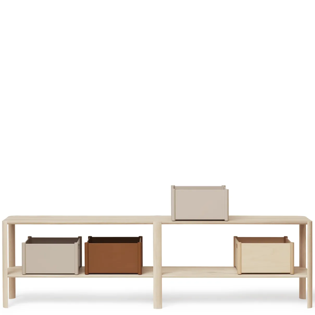 Leaf hylla 2 hyllplan 57x200 cm, Vit ek Form & Refine