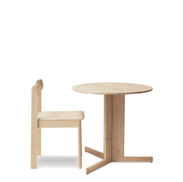 Trefoil matbord Ø75 cm - Vit ek - Form & Refine