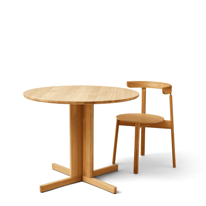 Trefoil matbord Ø90 cm, Ek Form & Refine