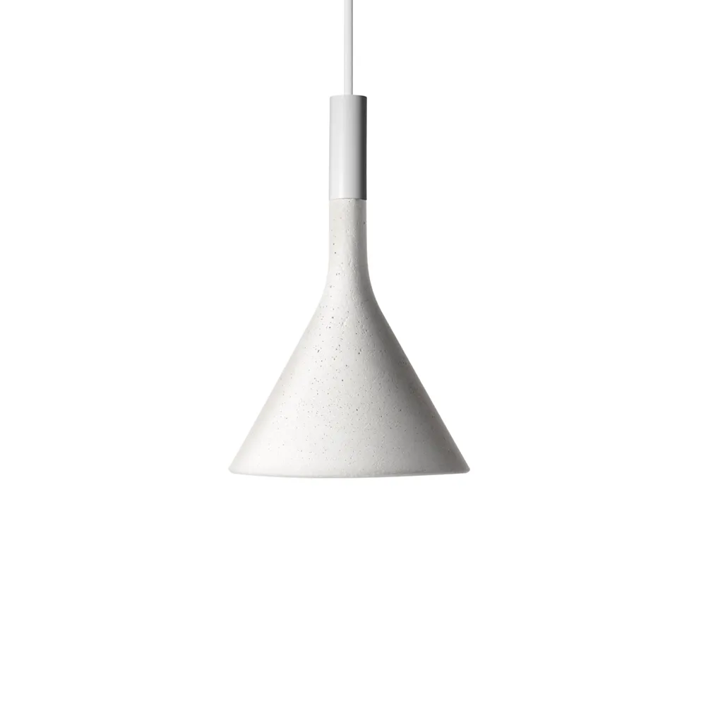 Aplomb mini pendel, vit, bianco betong Foscarini