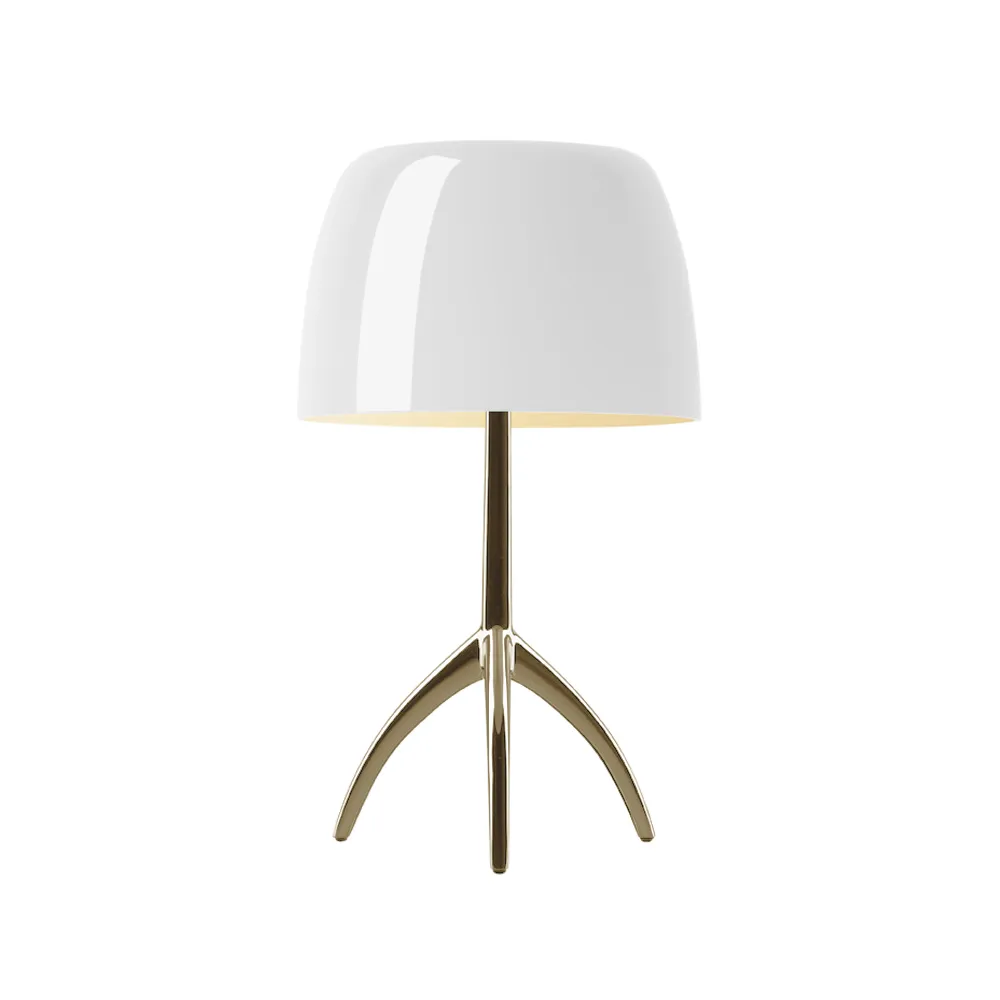 Lumiere Grande Dimbar bordslampa, vit, champagne Foscarini