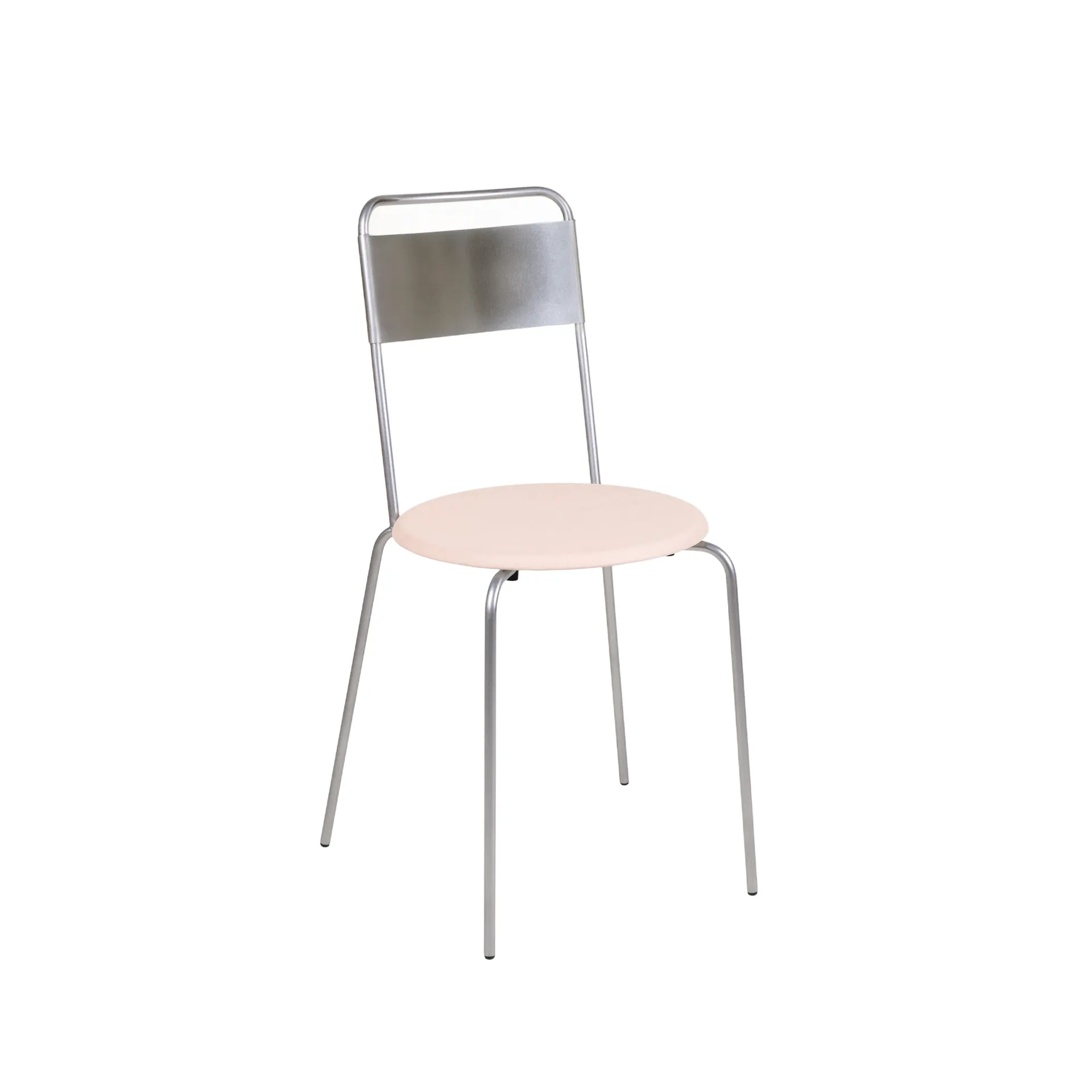 Petit Rond stol, Rostfritt stål-läder Natural FRAMA