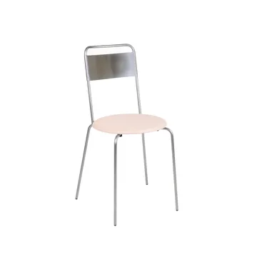Petit Rond stol - Rostfritt stål-läder Natural - FRAMA