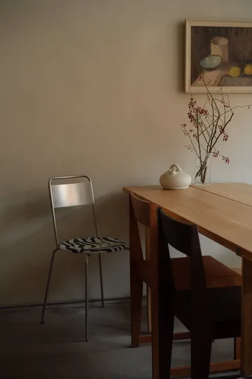 Petit Rond stol - Rostfritt stål-tyg Zebra - FRAMA