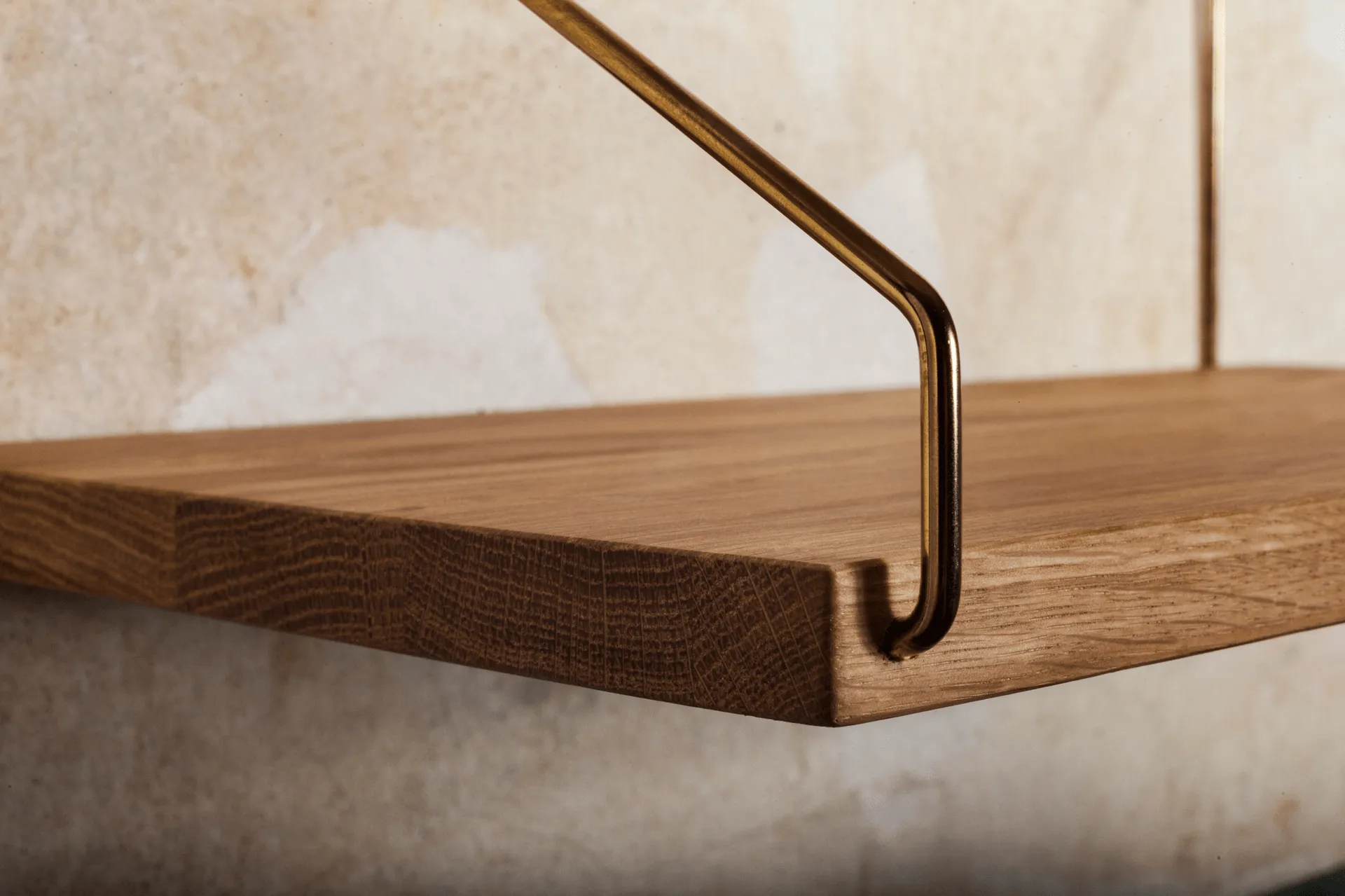 Single Shelf vägghylla, Ek-mässing, 40x20 cm FRAMA