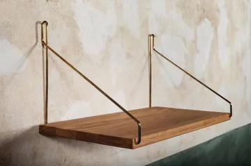 Single Shelf vägghylla - Ek-mässing, 40x20 cm - FRAMA