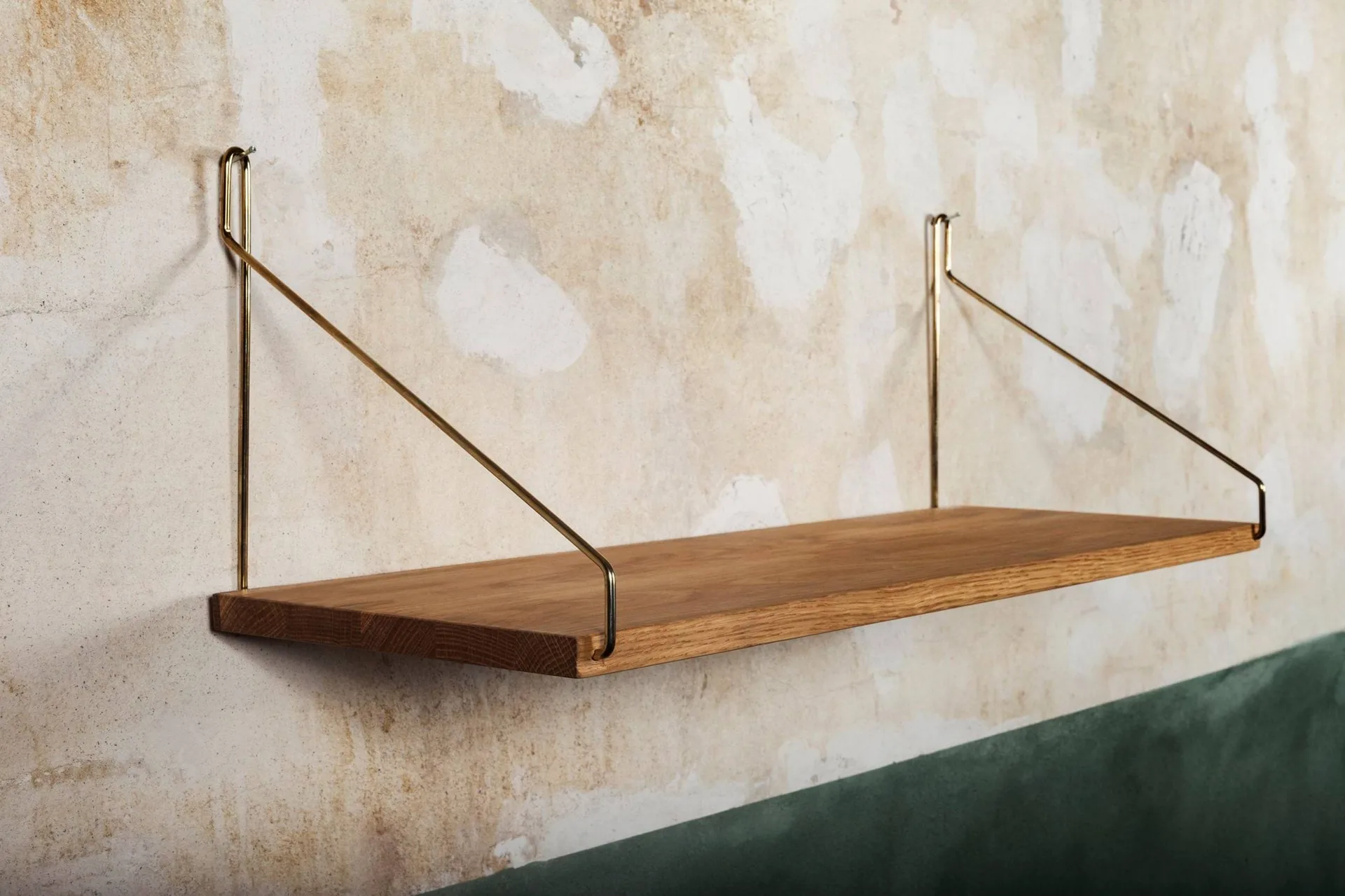 Single Shelf vägghylla, Ek-mässing, 60x20 cm FRAMA