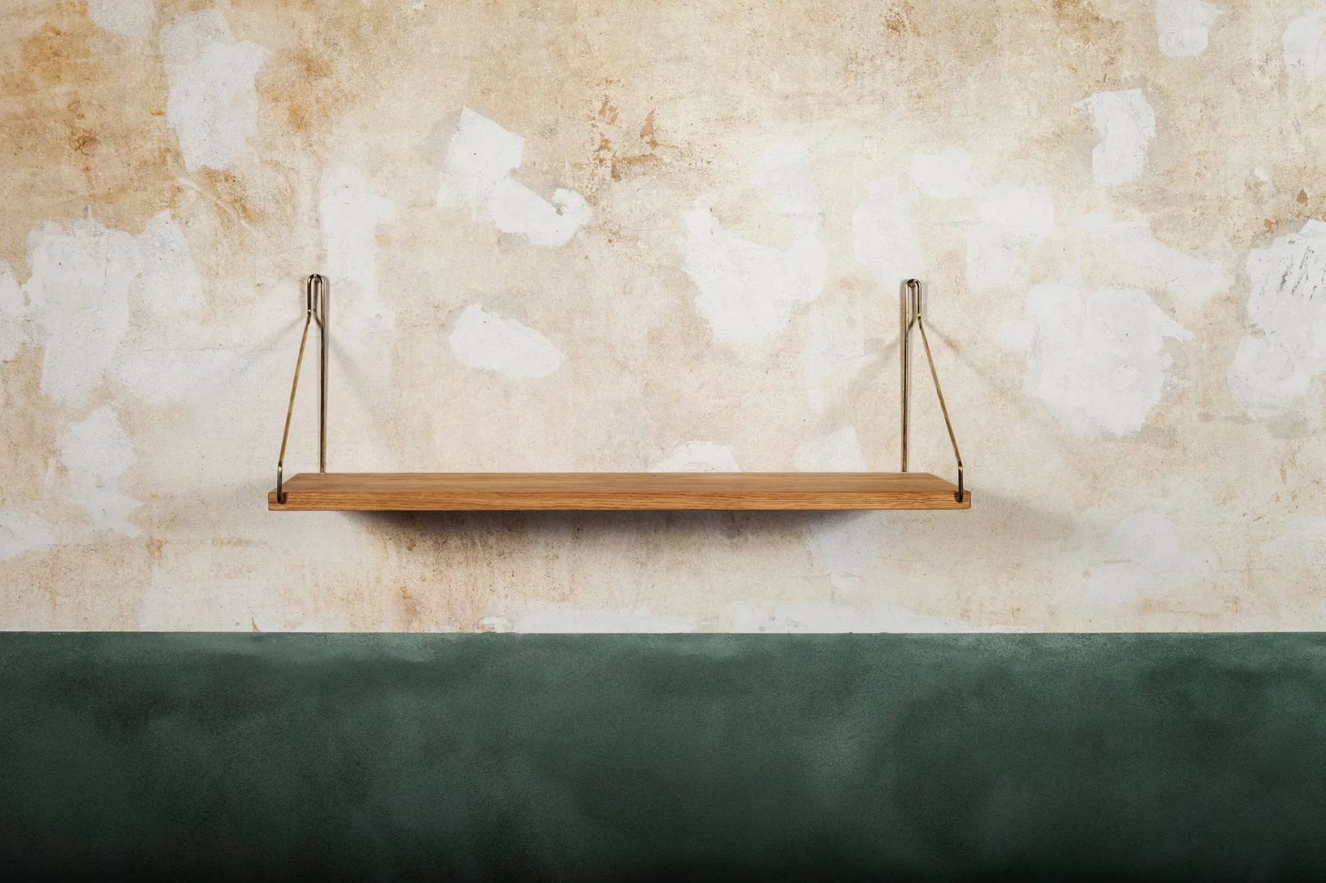 Single Shelf vägghylla, Ek-mässing, 60x20 cm FRAMA