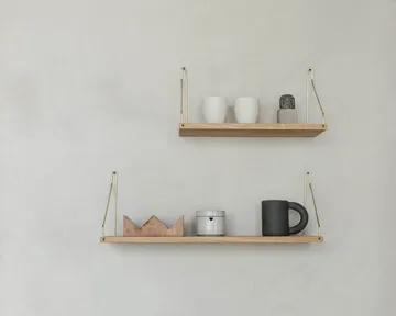 Single Shelf vägghylla - Ek-mässing, 80x20 cm - FRAMA