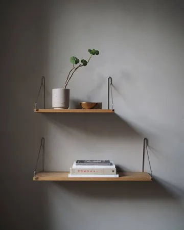 Single Shelf vägghylla - Ek-rostfritt stål, 40x20 cm - FRAMA