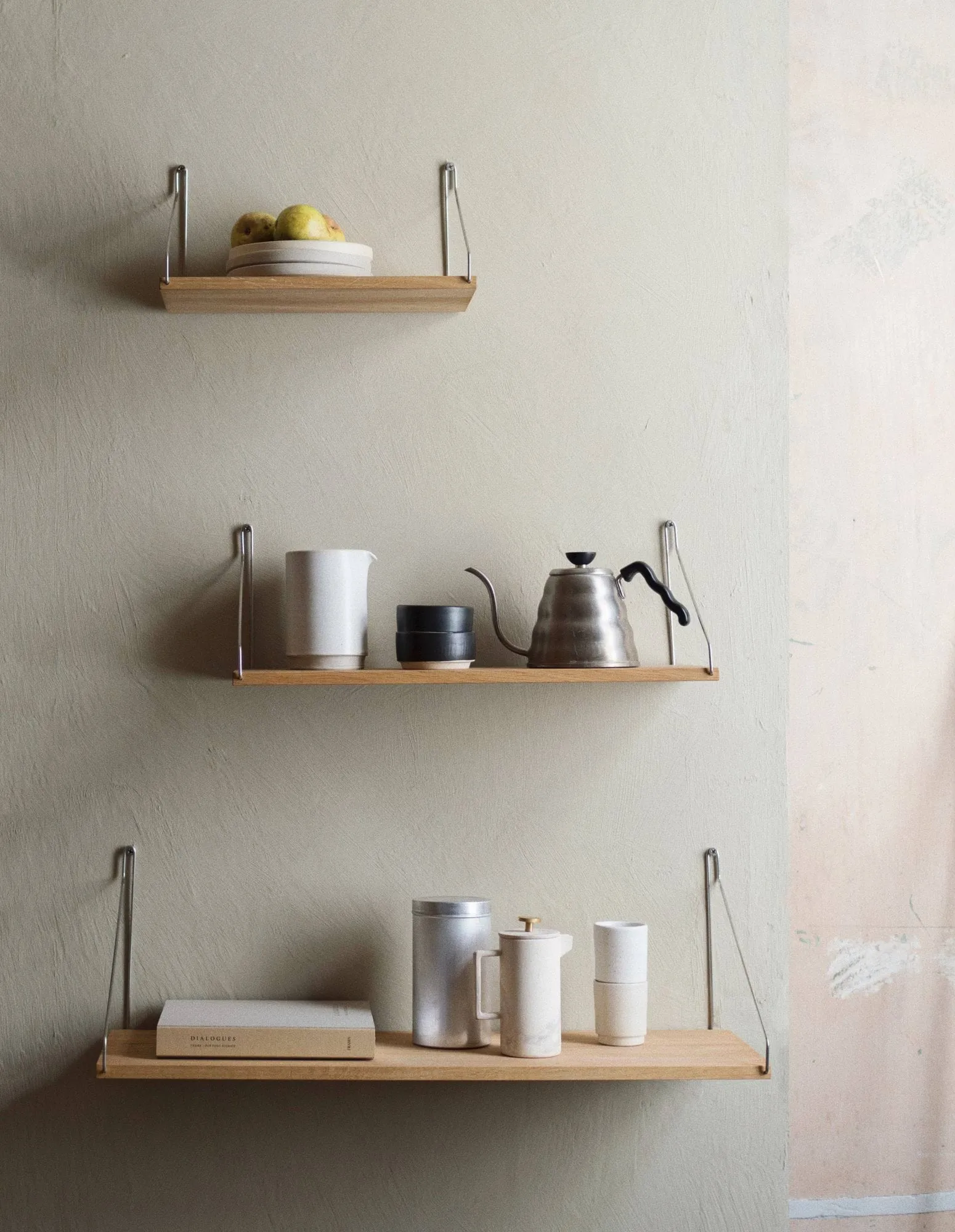 Single Shelf vägghylla, Ek-rostfritt stål, 60x20 cm FRAMA