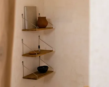 Single Shelf vägghylla - Ek-rostfritt stål, 80x20 cm - FRAMA