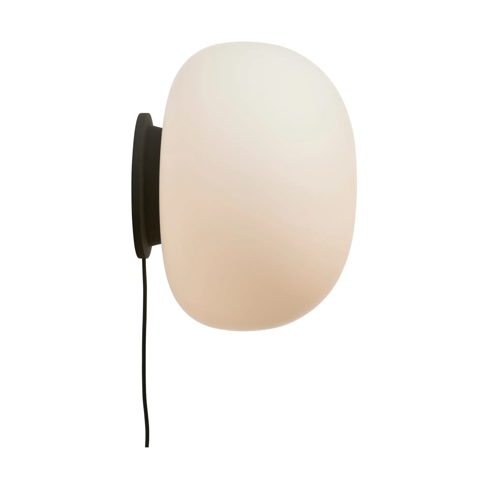 Supernate vägglampa, Opal white-black, Ø38 cm Frandsen