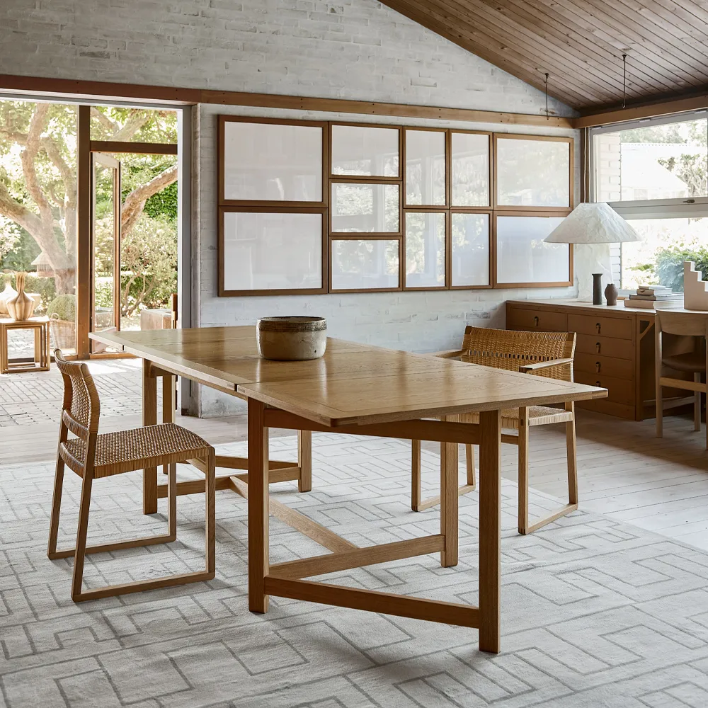 BM61 stol, Flätad natur-lackat ekstativ Fredericia Furniture