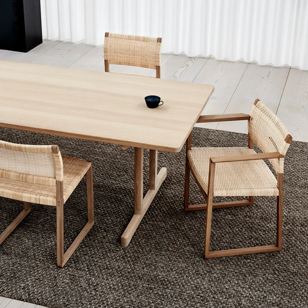BM62 karmstol, Flätning natur-lackat ekstativ Fredericia Furniture