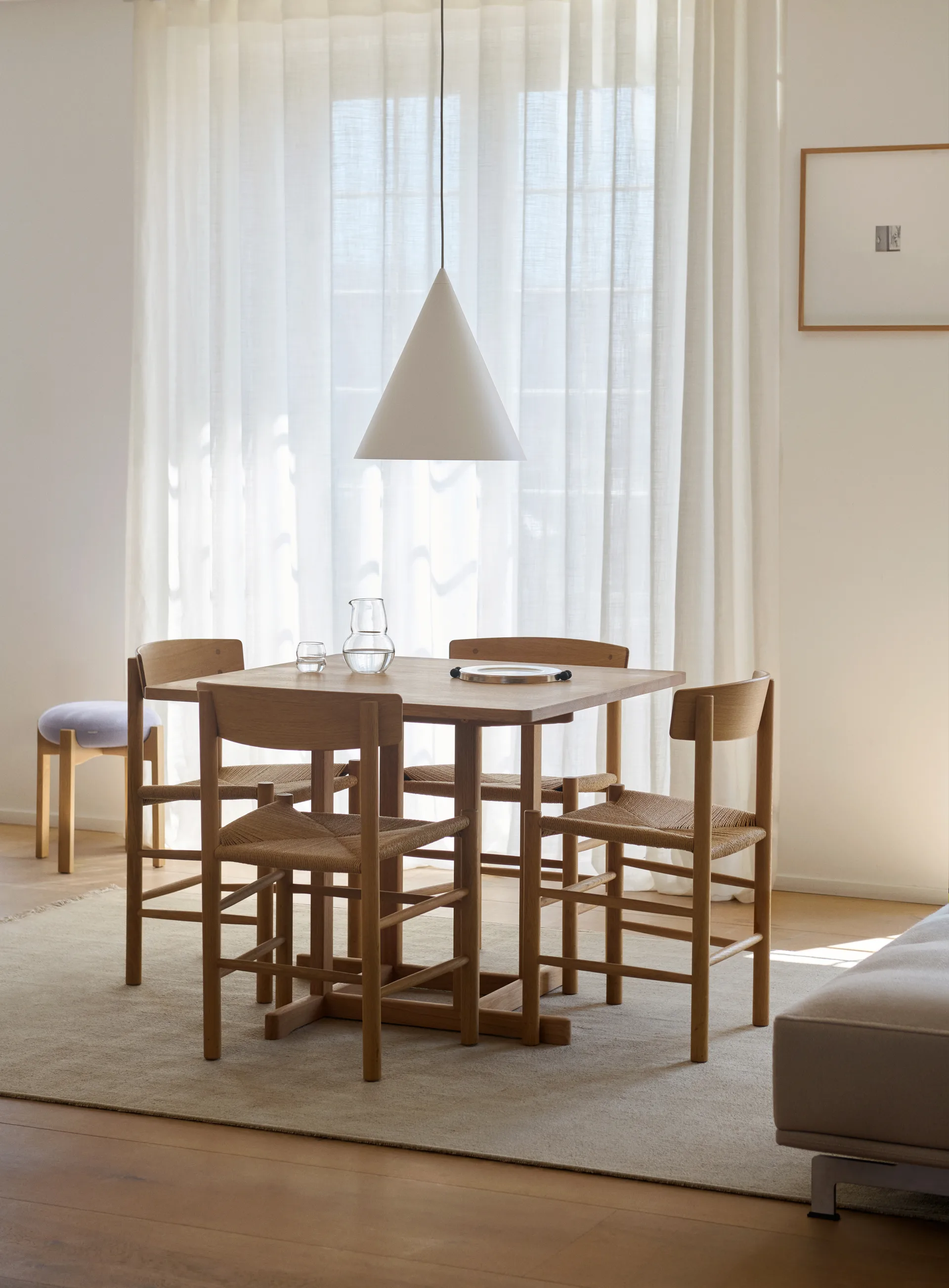 BM80 Mogensen Shaker Table bord 90x90 cm, Ljusoljad ek Fredericia Furniture