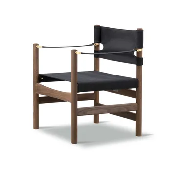 Canvas 21 karmstol - Svart canvas-oljad ek - Fredericia Furniture