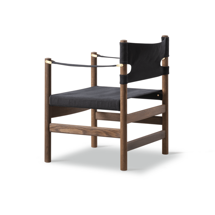 Canvas 21 karmstol, Svart canvas-oljad ek Fredericia Furniture