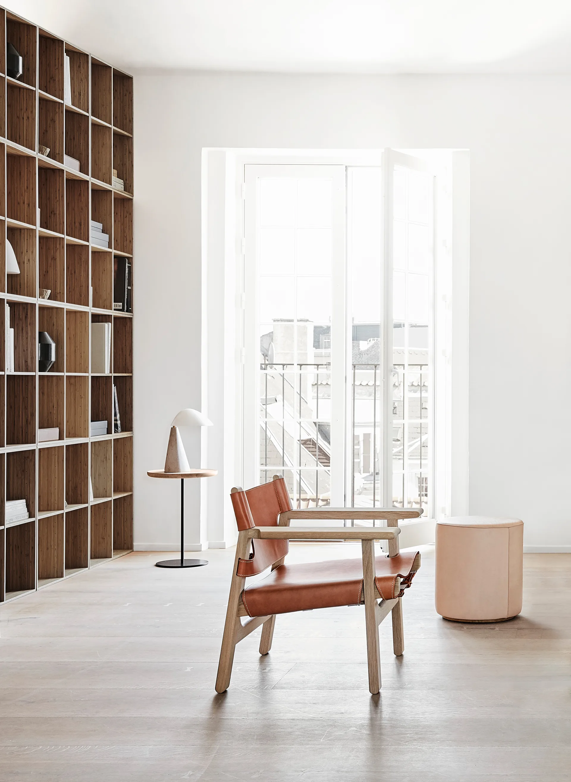 Den spanske stol fåtölj, Läder cognac-ljus oljad ek Fredericia Furniture