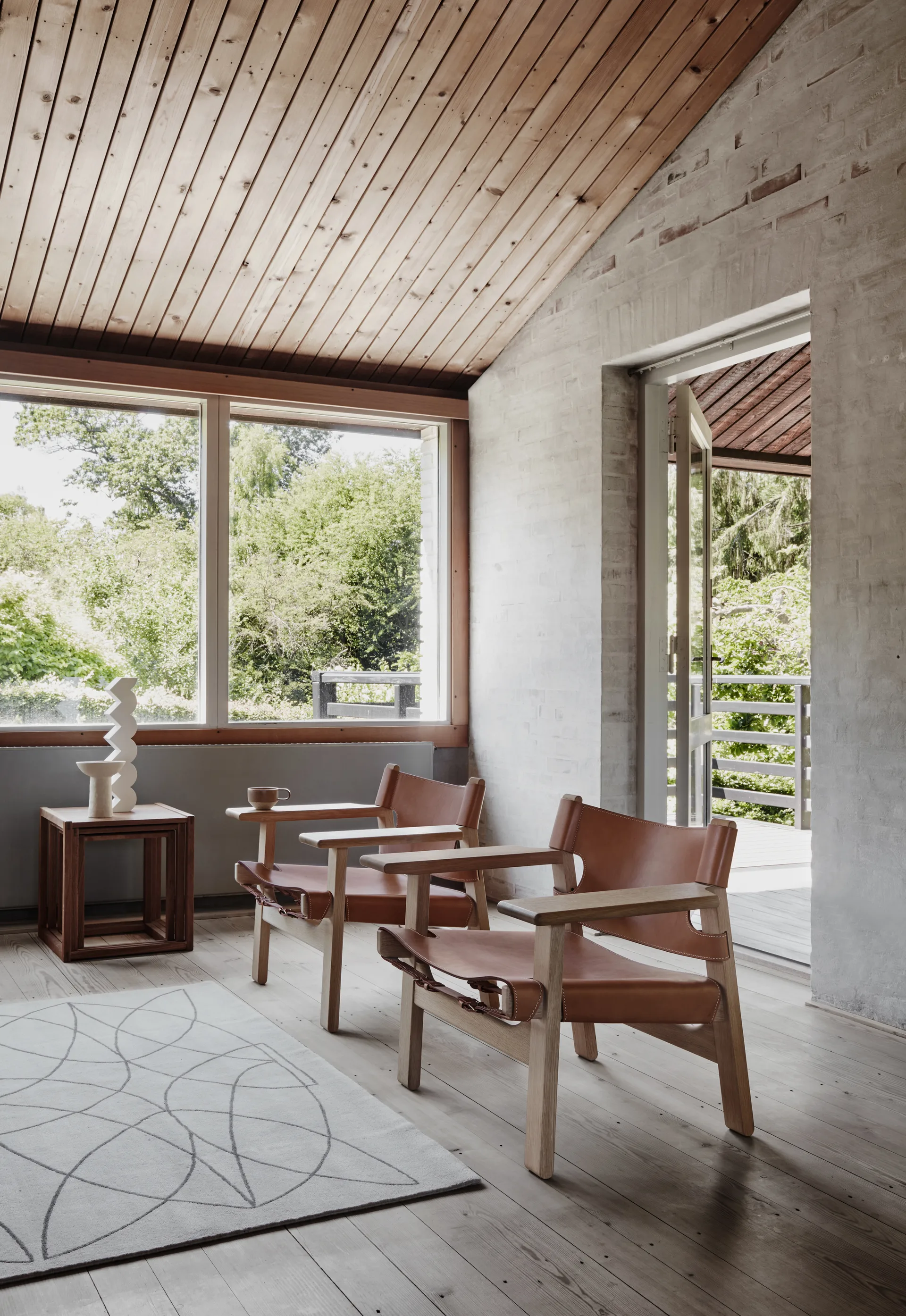 Den spanske stol fåtölj, Läder cognac-ljus oljad ek Fredericia Furniture