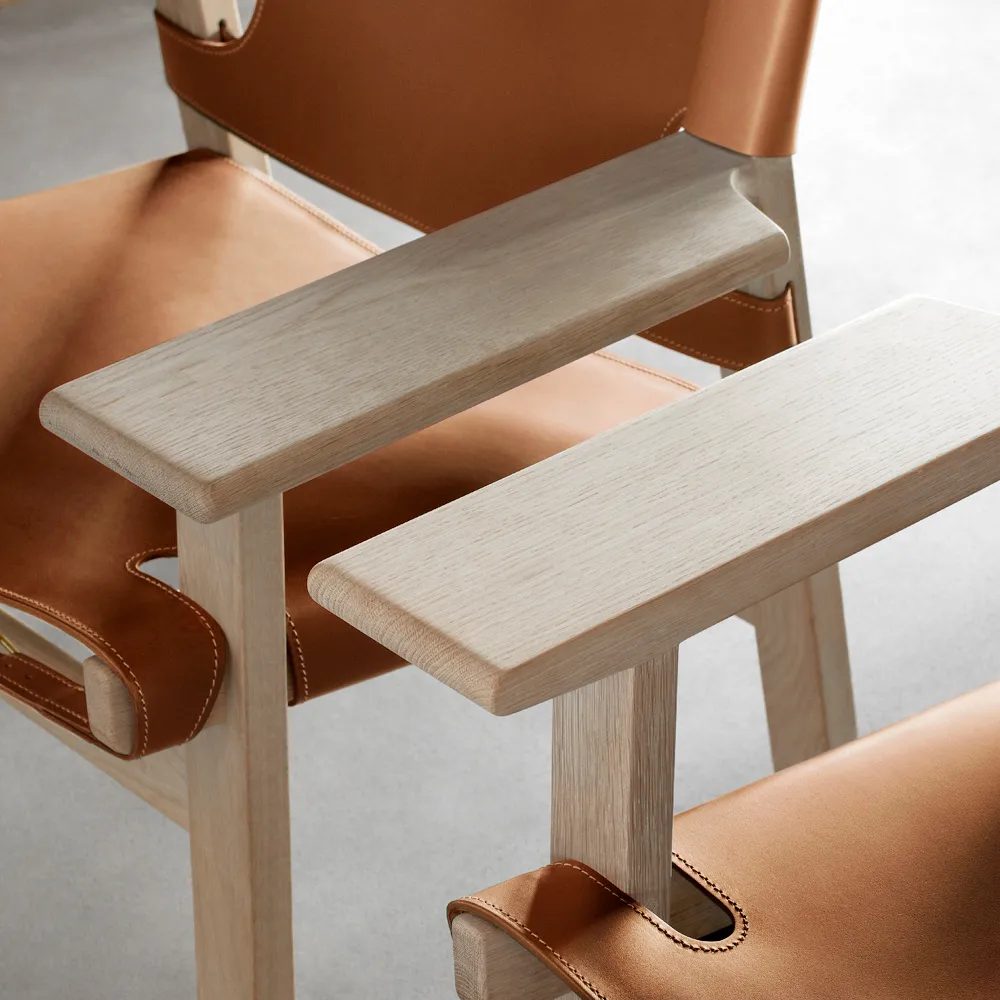 Den spanske stol fåtölj, Läder cognac-oljad ek Fredericia Furniture