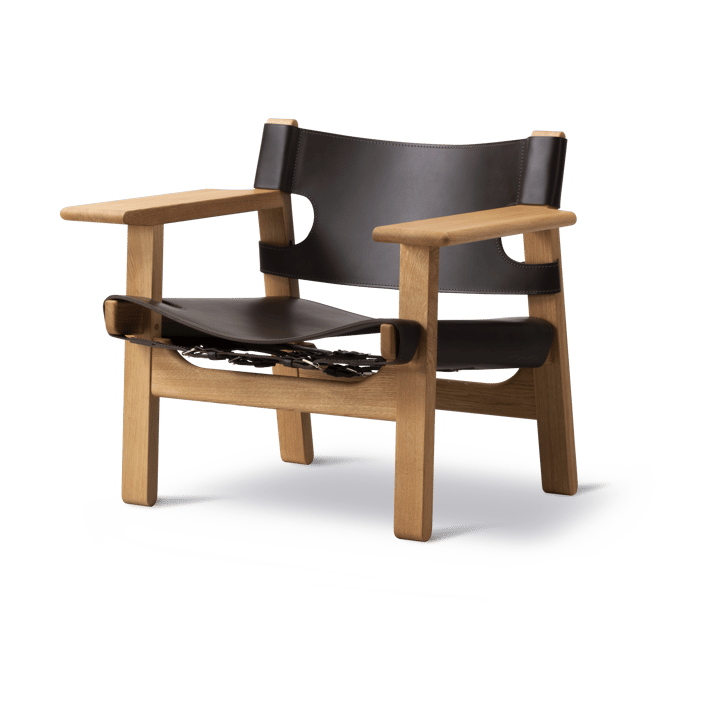 Den spanske stol fåtölj - Läder mörkbrun-oljad ek - Fredericia Furniture