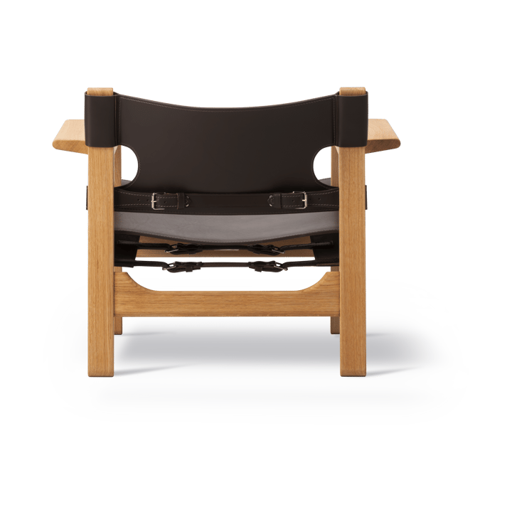 Den spanske stol fåtölj, Läder mörkbrun-oljad ek Fredericia Furniture
