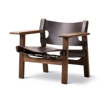 Den spanske stol fåtölj - Läder mörkbrun-oljad valnöt - Fredericia Furniture