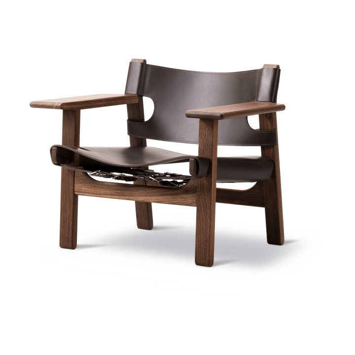 Den spanske stol fåtölj - Läder mörkbrun-oljad valnöt - Fredericia Furniture