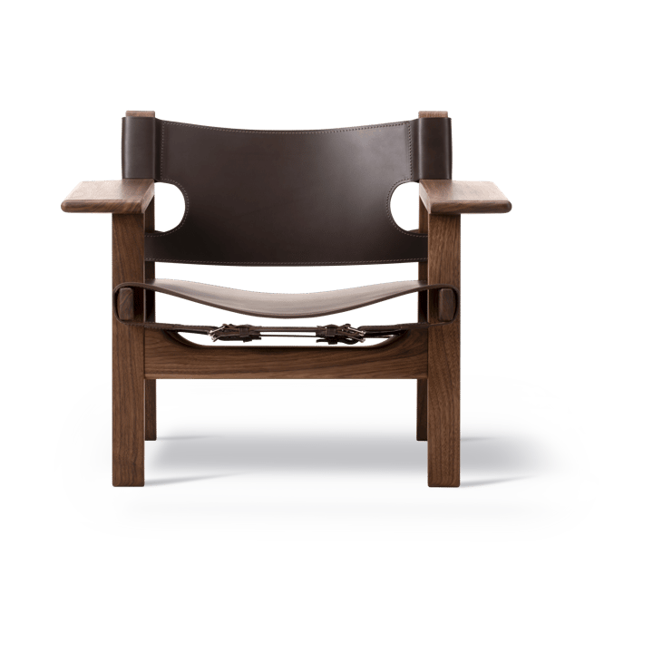 Den spanske stol fåtölj, Läder mörkbrun-oljad valnöt Fredericia Furniture