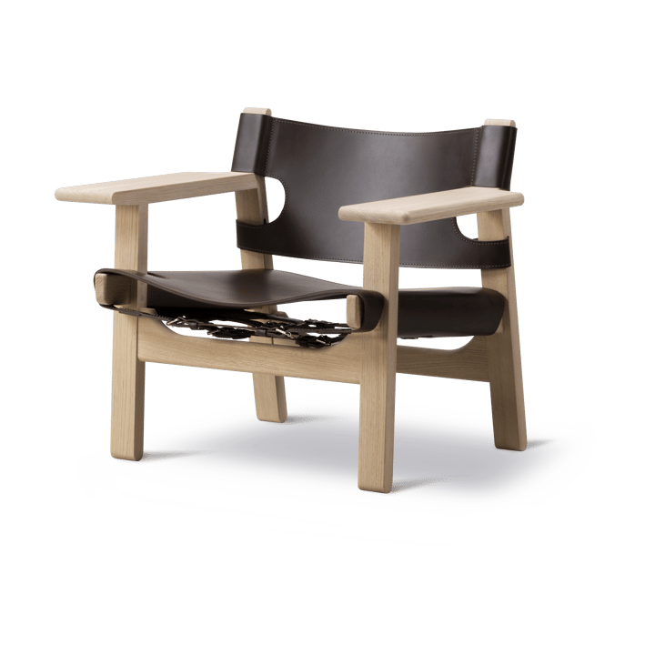 Den spanske stol fåtölj - Läder mörkbrun-såpad ek - Fredericia Furniture