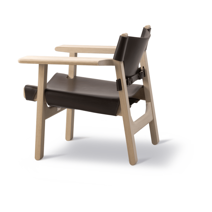 Den spanske stol fåtölj, Läder mörkbrun-såpad ek Fredericia Furniture