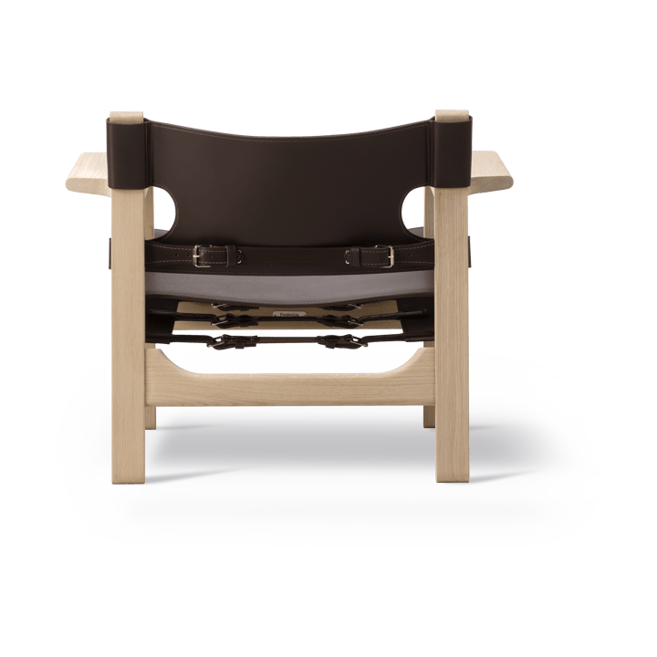 Den spanske stol fåtölj, Läder mörkbrun-såpad ek Fredericia Furniture