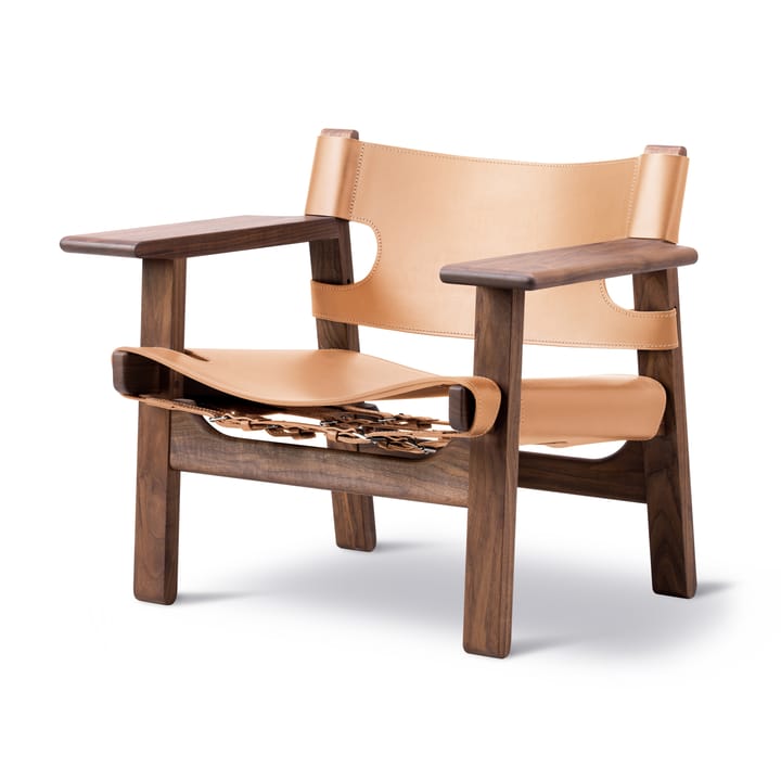 Den spanske stol fåtölj, Läder natur-oljad valnöt Fredericia Furniture