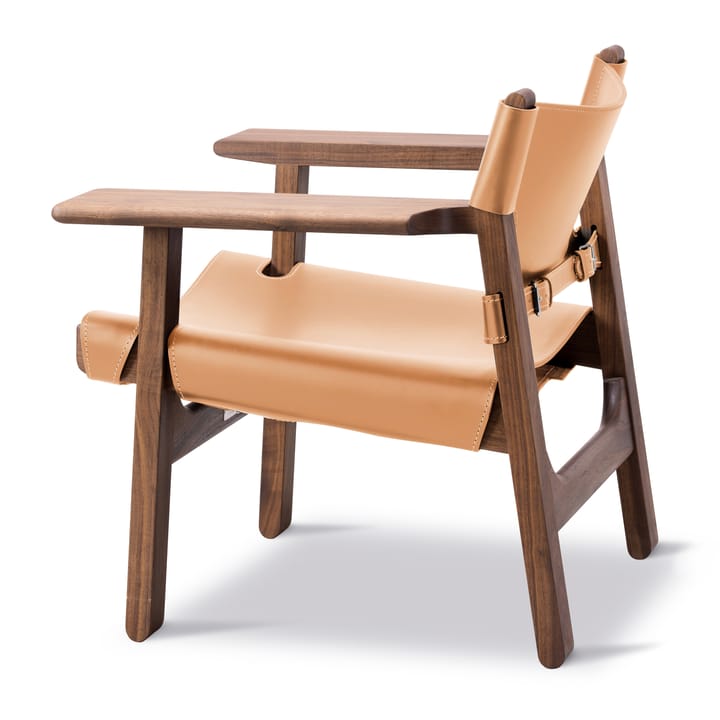 Den spanske stol fåtölj, Läder natur-oljad valnöt Fredericia Furniture