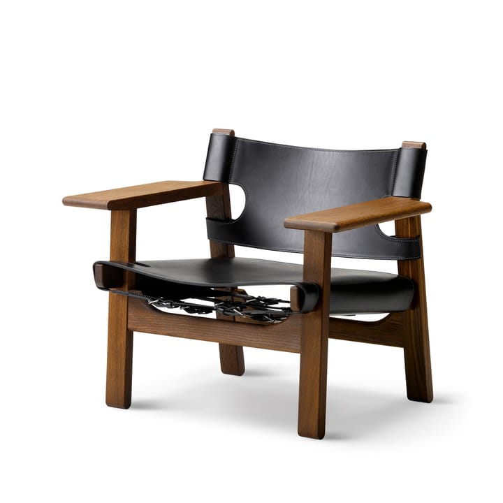 Den spanske stol fåtölj - Läder svart-rökt ek - Fredericia Furniture