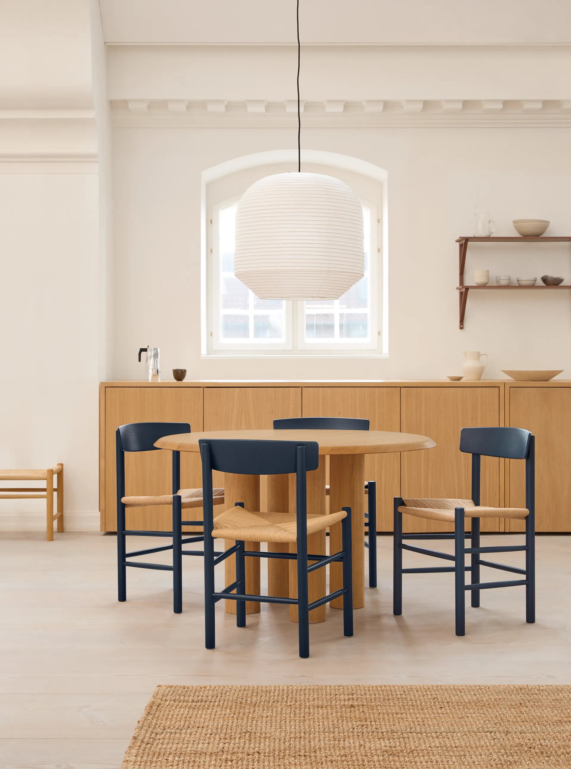 J39 stol, Indigo blue-flätad natur Fredericia Furniture
