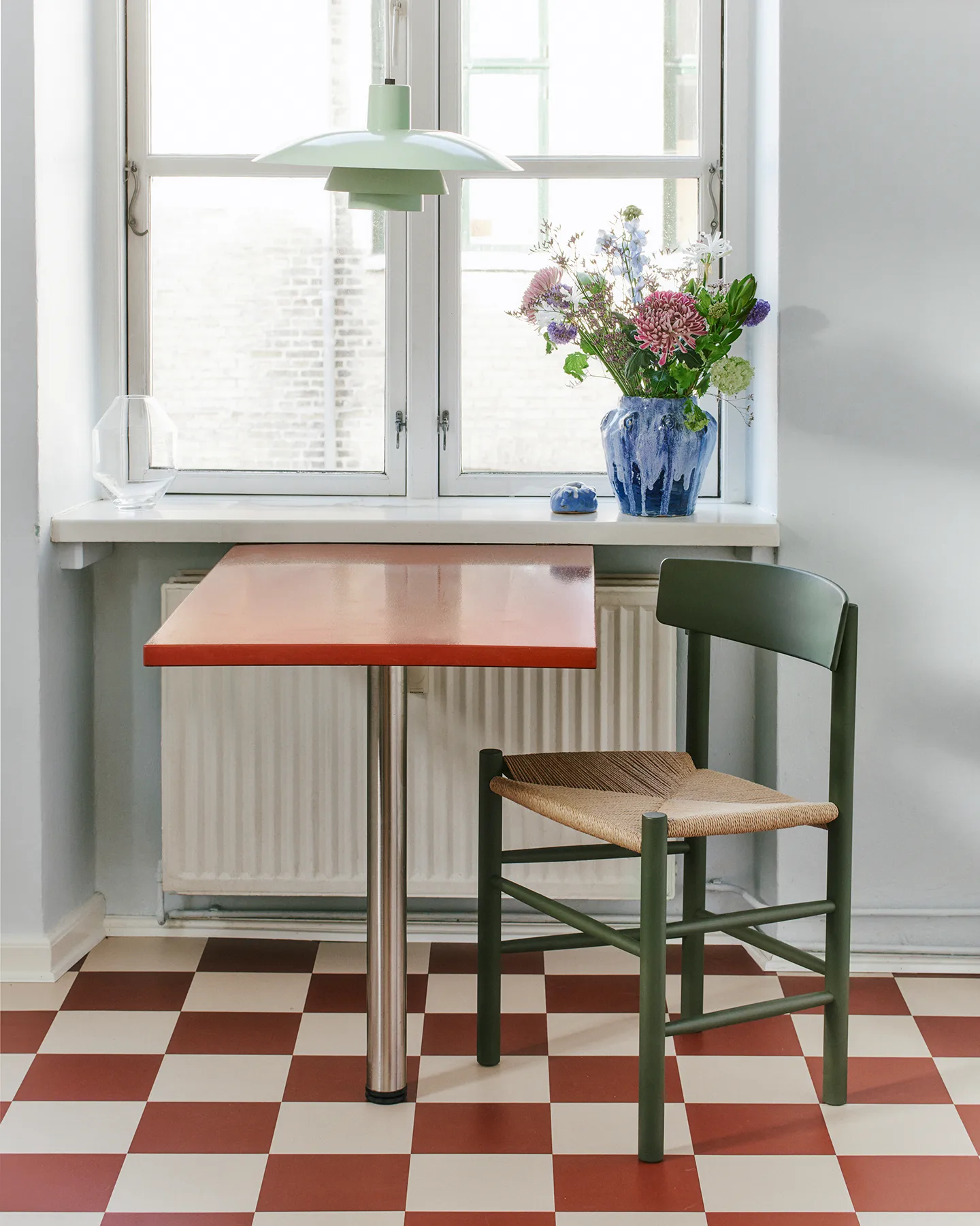 J39 stol, Khaki green-flätad natur Fredericia Furniture