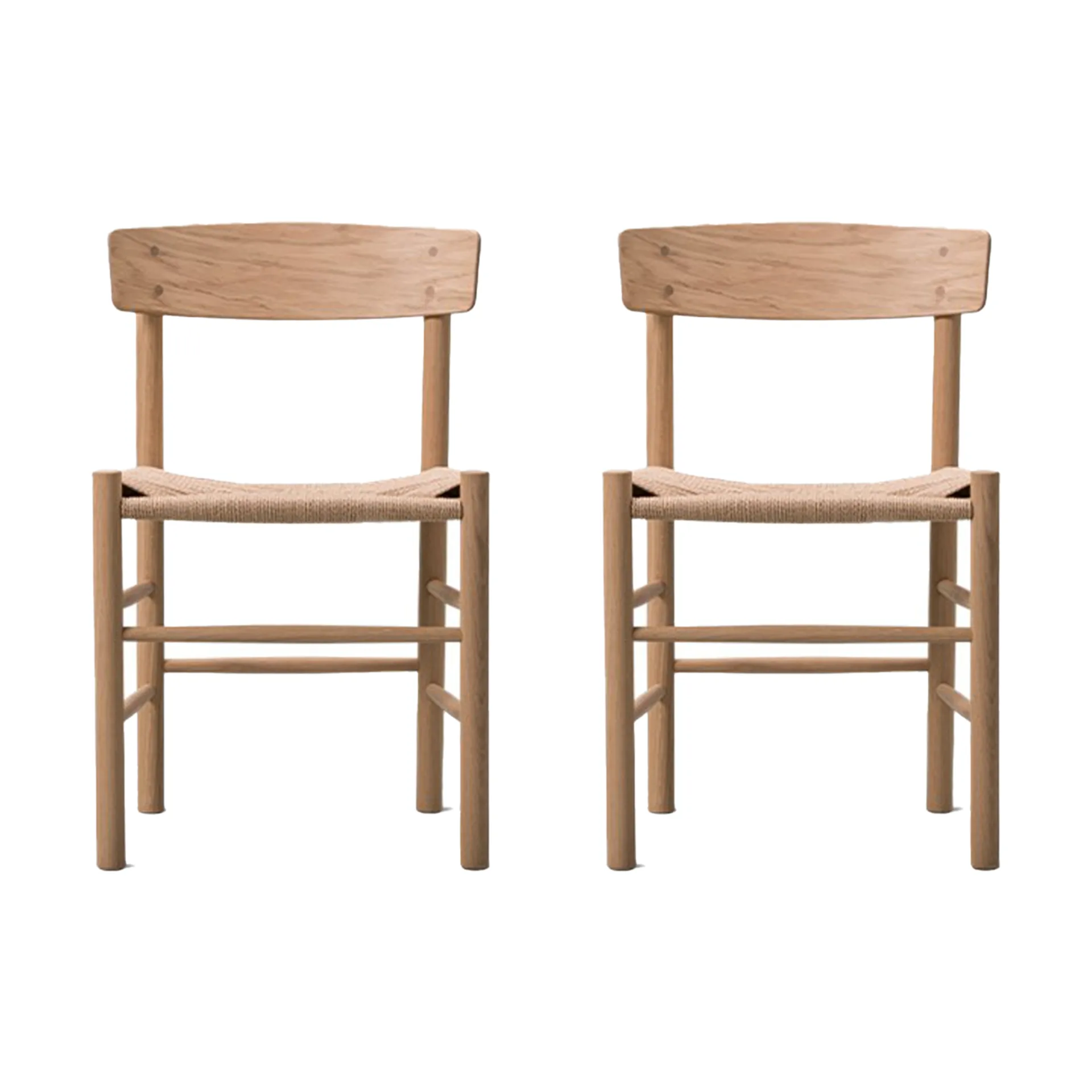 J39 stol, Ljus oljad ek-flätad natur, 2-pack,  Fredericia Furniture