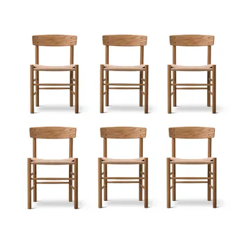J39 stol, Oljad ek-flätad natur, 6-pack - Fredericia Furniture